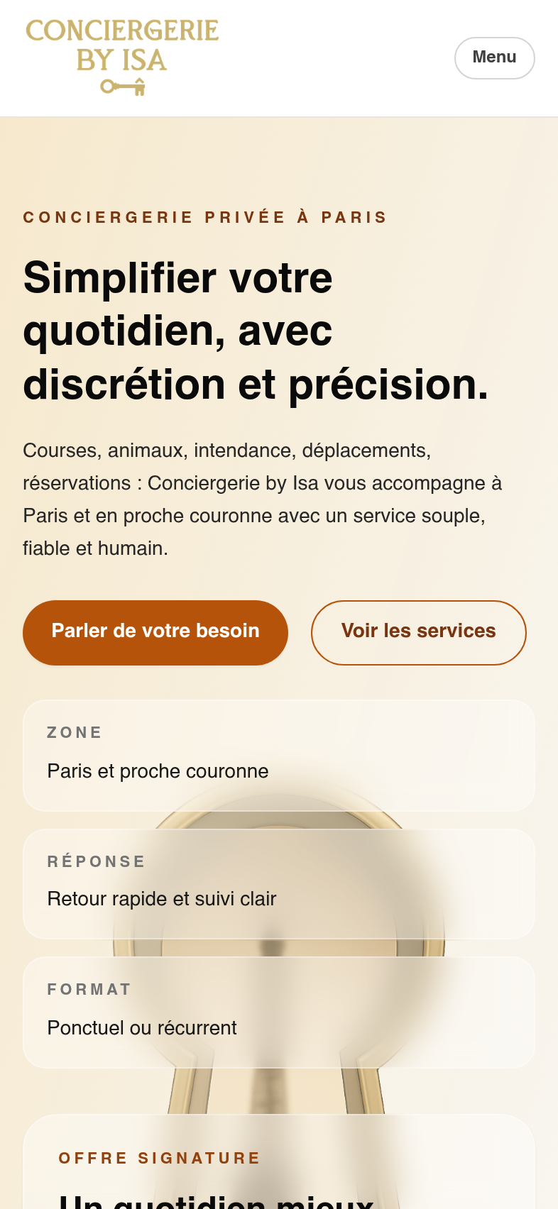 Headless website redesign for a concierge service secondary screenshot